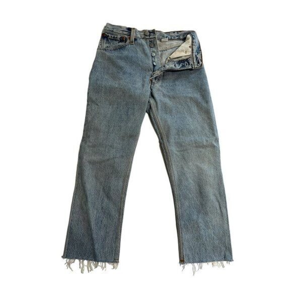RE/DONE x Levi's High Rise Ankle Cropped Jeans in Blue - Picture 1 of 4